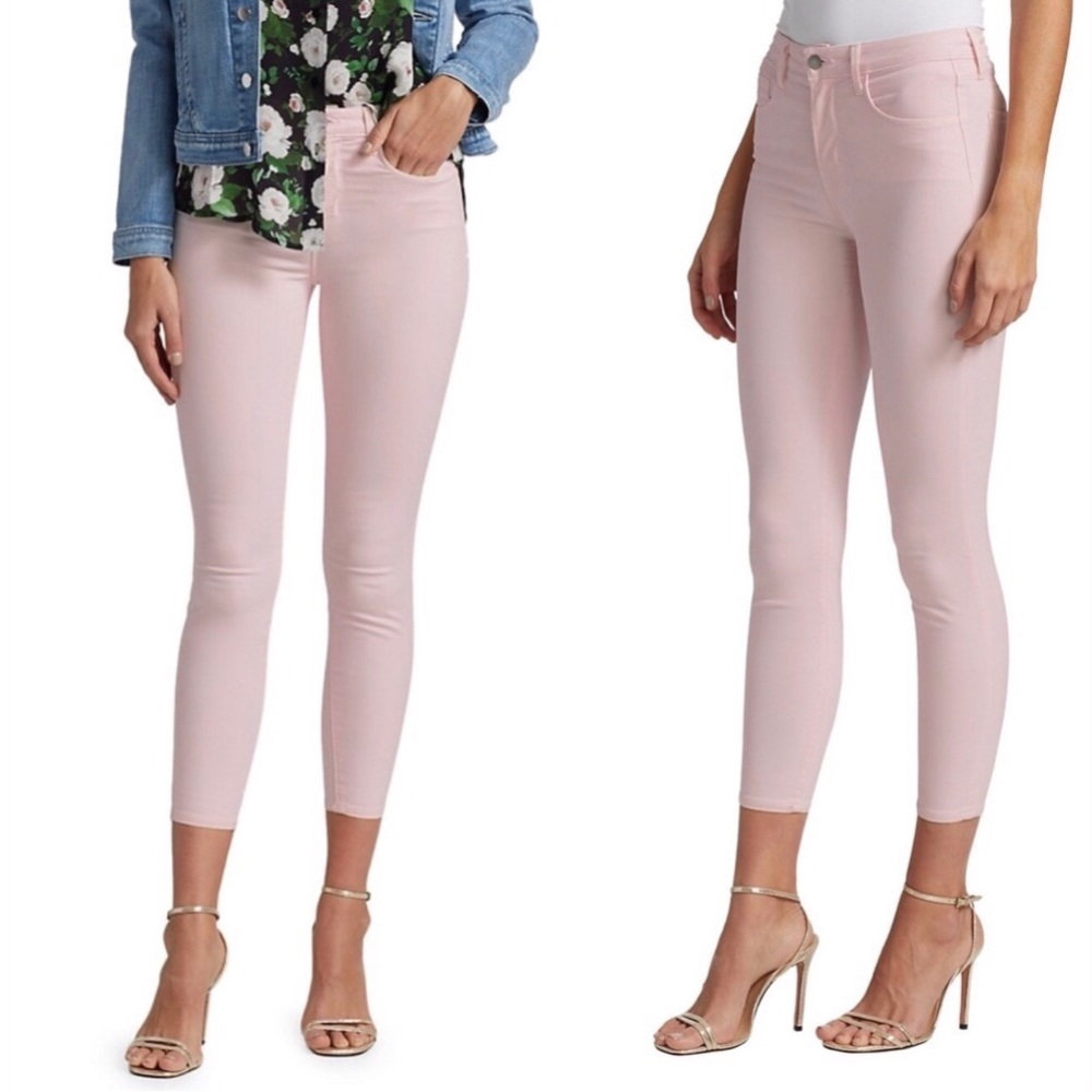 L'AGENCE Margot Skinny High Rise Womens Pink Jeans Pants Size 31